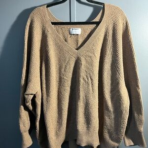 Old Navy Tan Knit V-Neck Sweater